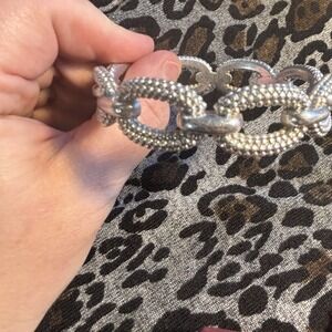 Arthur Court Women's Silver Tone Link Cuff‎ Bracelet Size 7  EUC